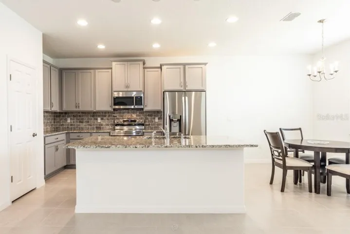 Kitchen area open to living room
