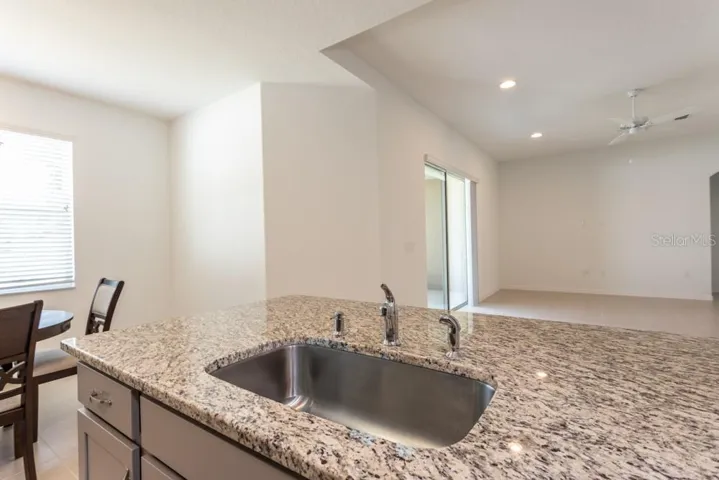 Kitchen island with granite countertop