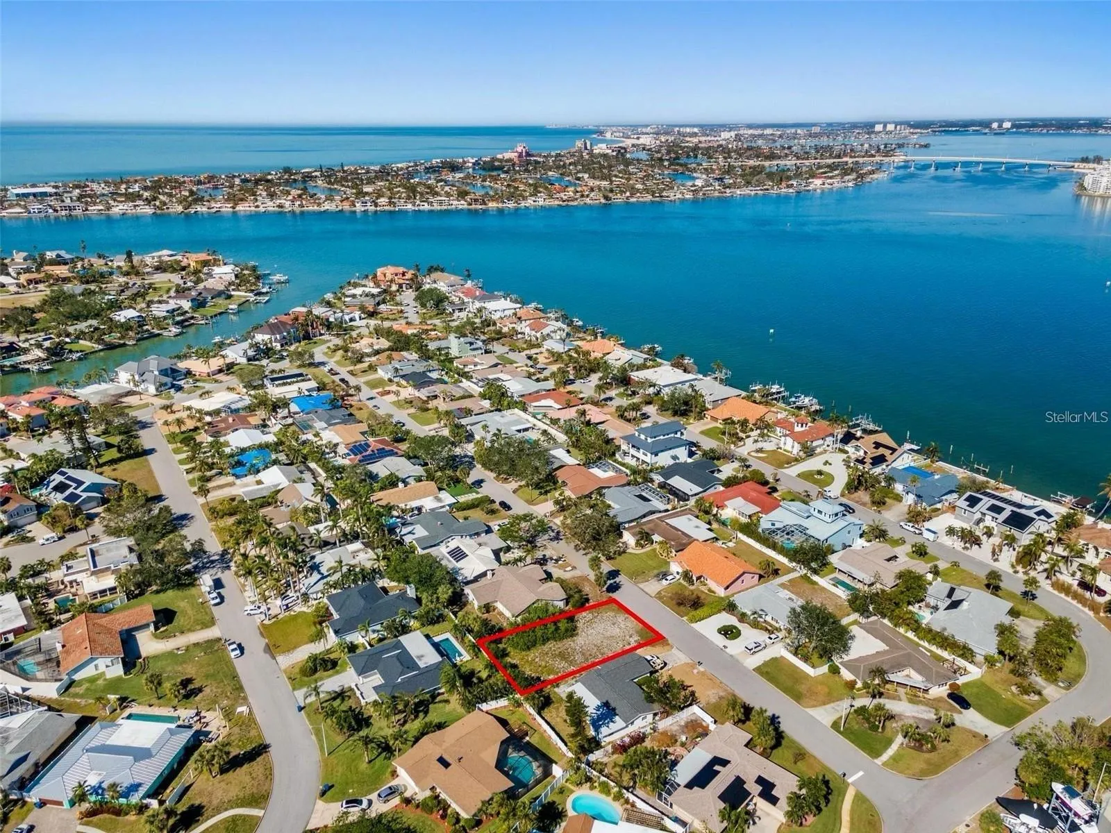 St Pete Beach and the Don Cesar is the community at the top of the picture across the water.