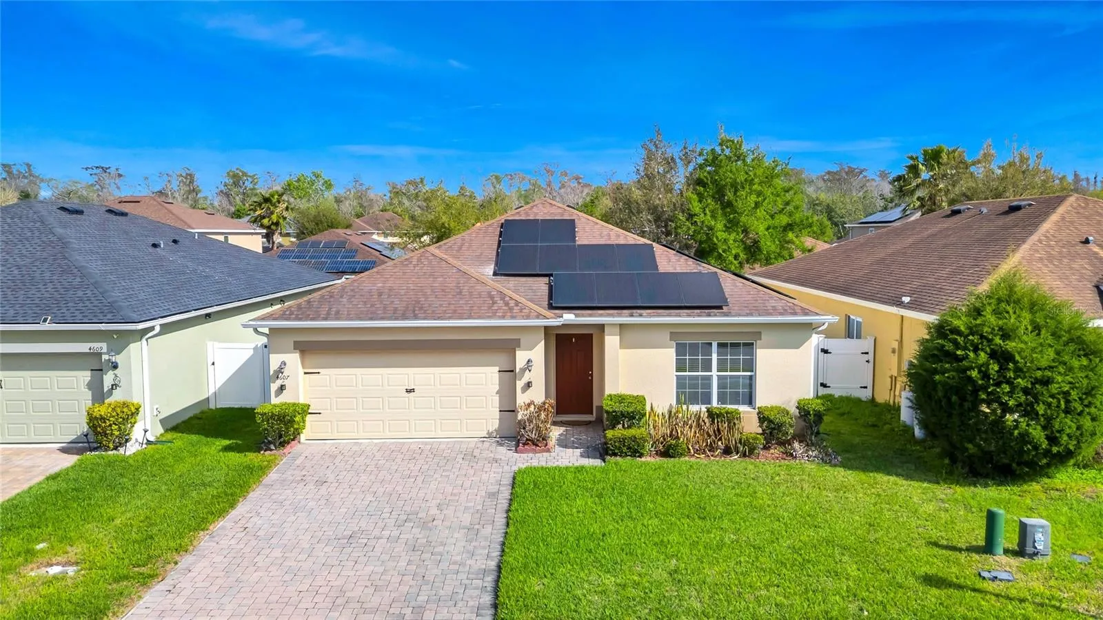 Aerial of front of the home