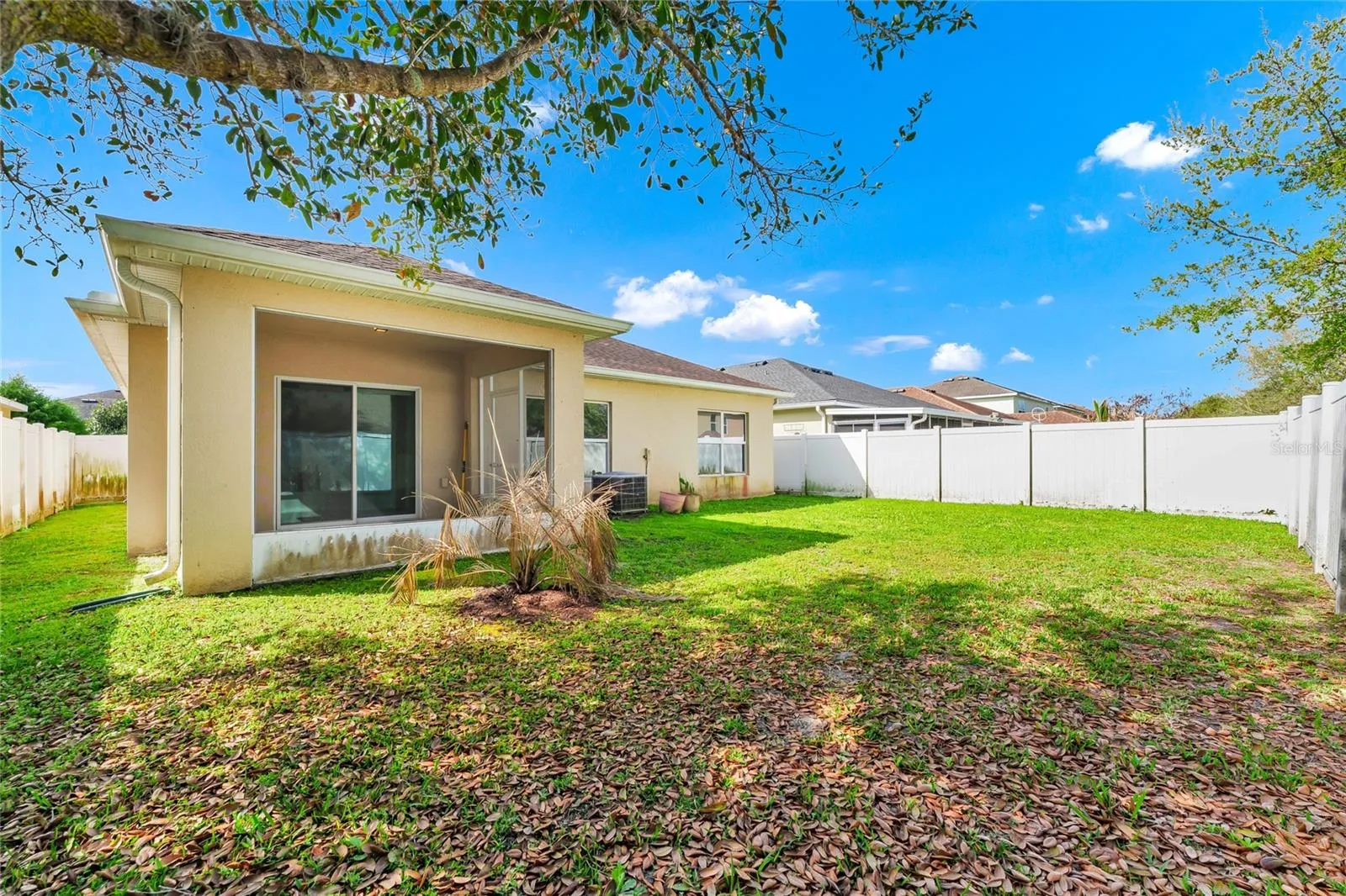 Backyard with home