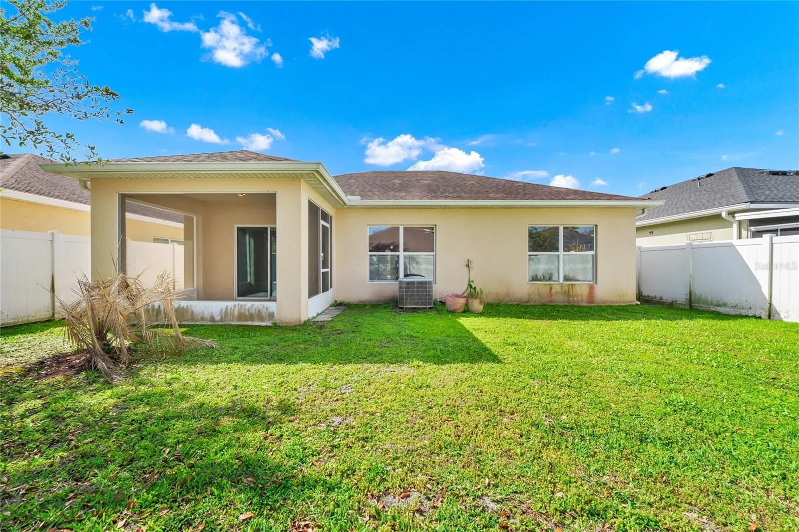 Backyard with home