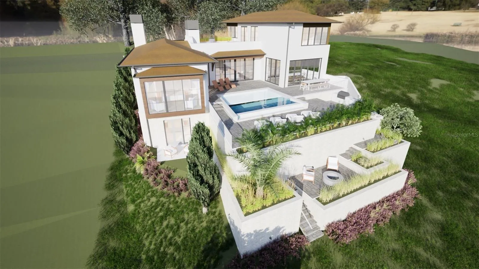 Multi Terraces all facing the Lake