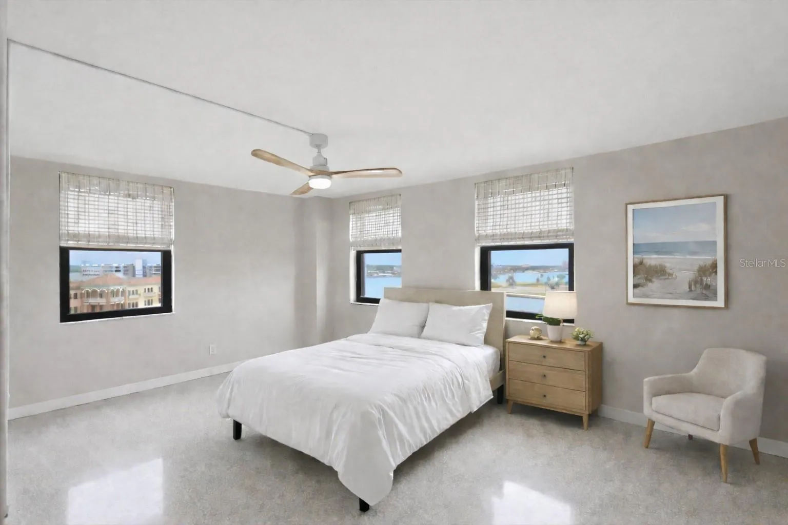 Primary bedroom staged to show possibilities