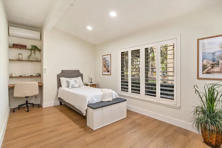 Bedroom 4 with custom built-ins and mini split HVAC