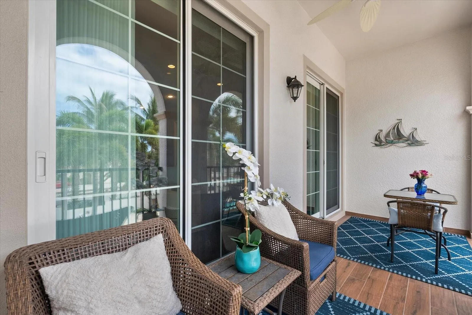 Balcony overlooking the community pool