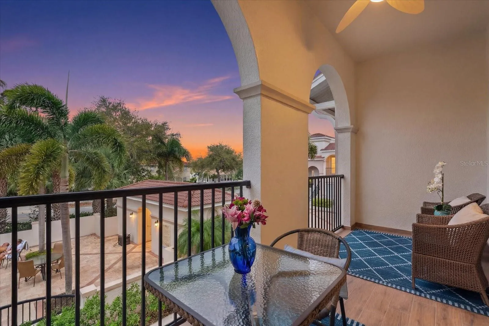 Balcony overlooking the community pool