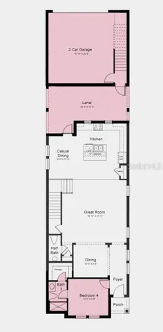First Floor Plan - Additional Highlights Include: game room over garage with full bath and wet bar, first floor bedroom with full bath in place of flex room, covered extended lanai, 8' interior doors throughout