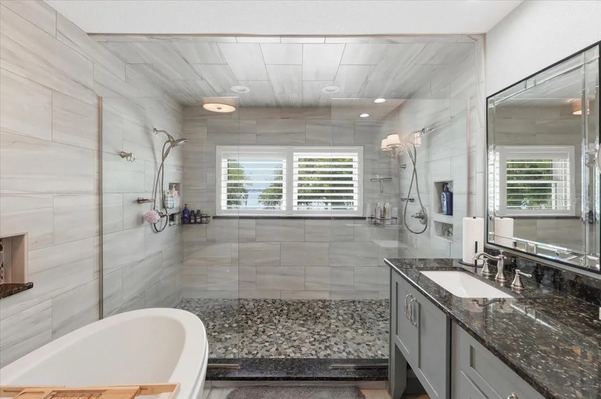 En Suite Bath with Garden Tub and Large Walk In Shower with Dual Shower Heads