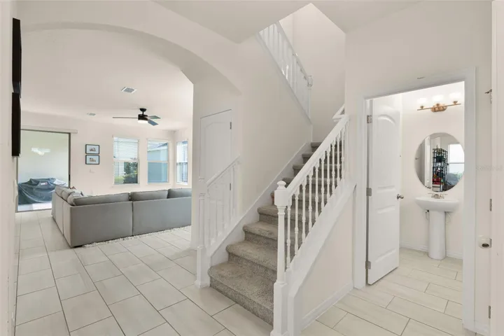 Stairway with Upgraded Wood Spindles and Handrail