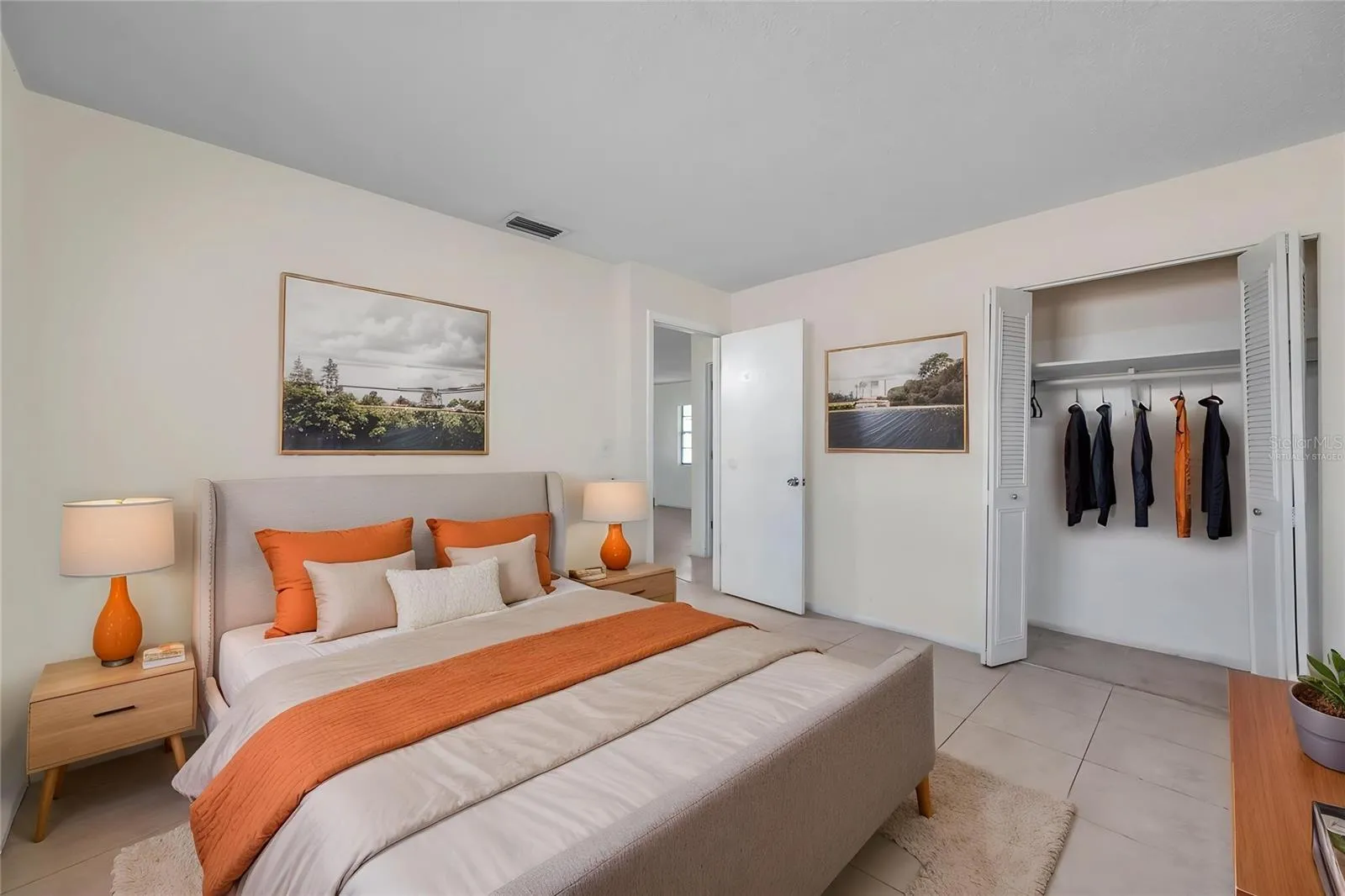 Virtually staged 2nd bedroom.