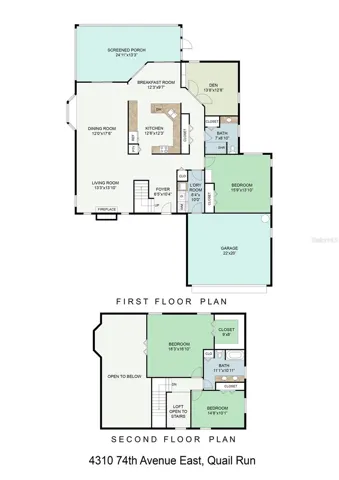 Floor plan for first and second floor. Open and bright, custom built.