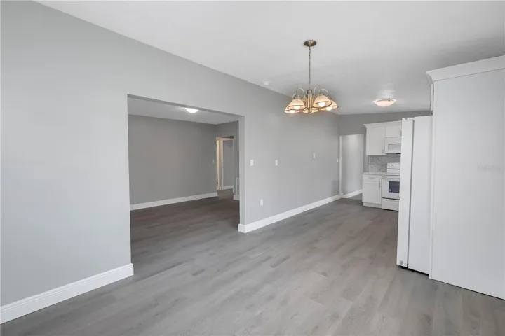 Open dinning and kitchen area