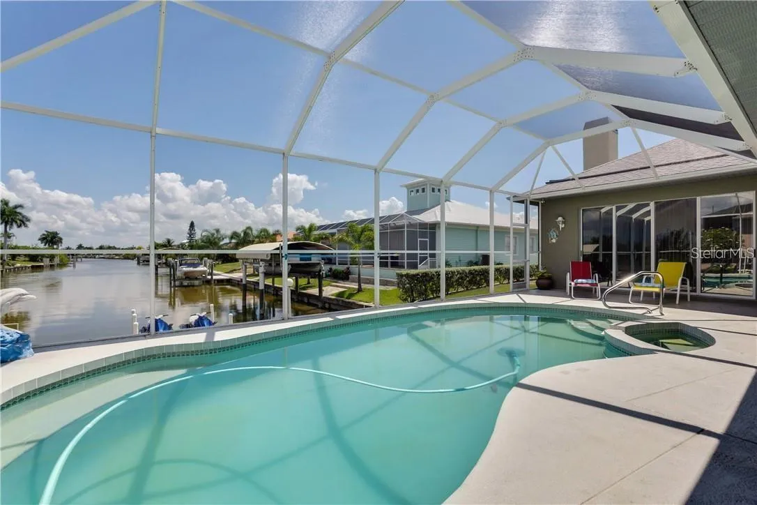 Pool with water view