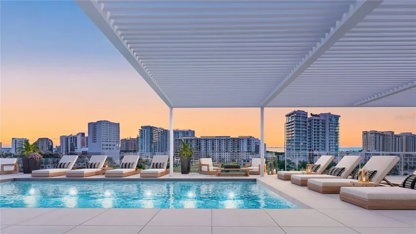 RoofTop Pool with Social Lounge and Outdoor Kitchen