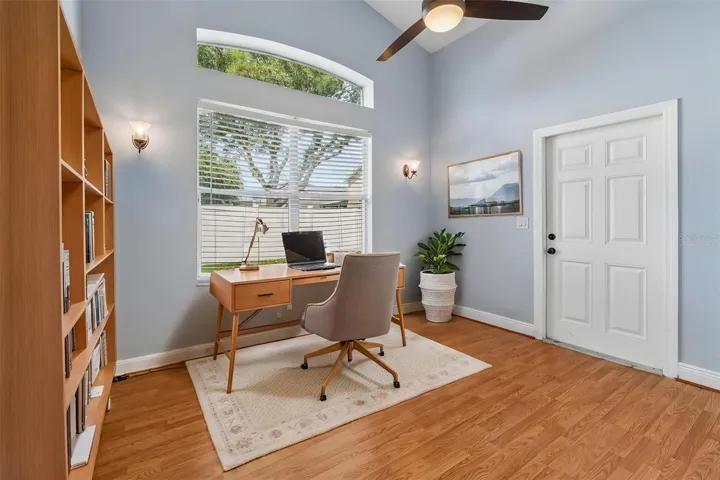 Virtually staged bonus room/office