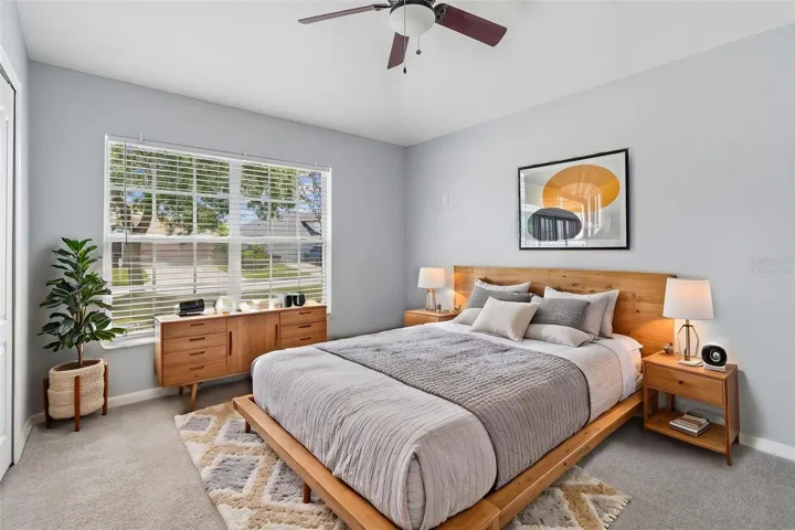 Virtually staged guest bedroom one