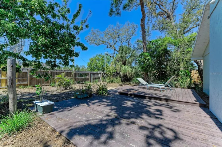 Backyard wood deck