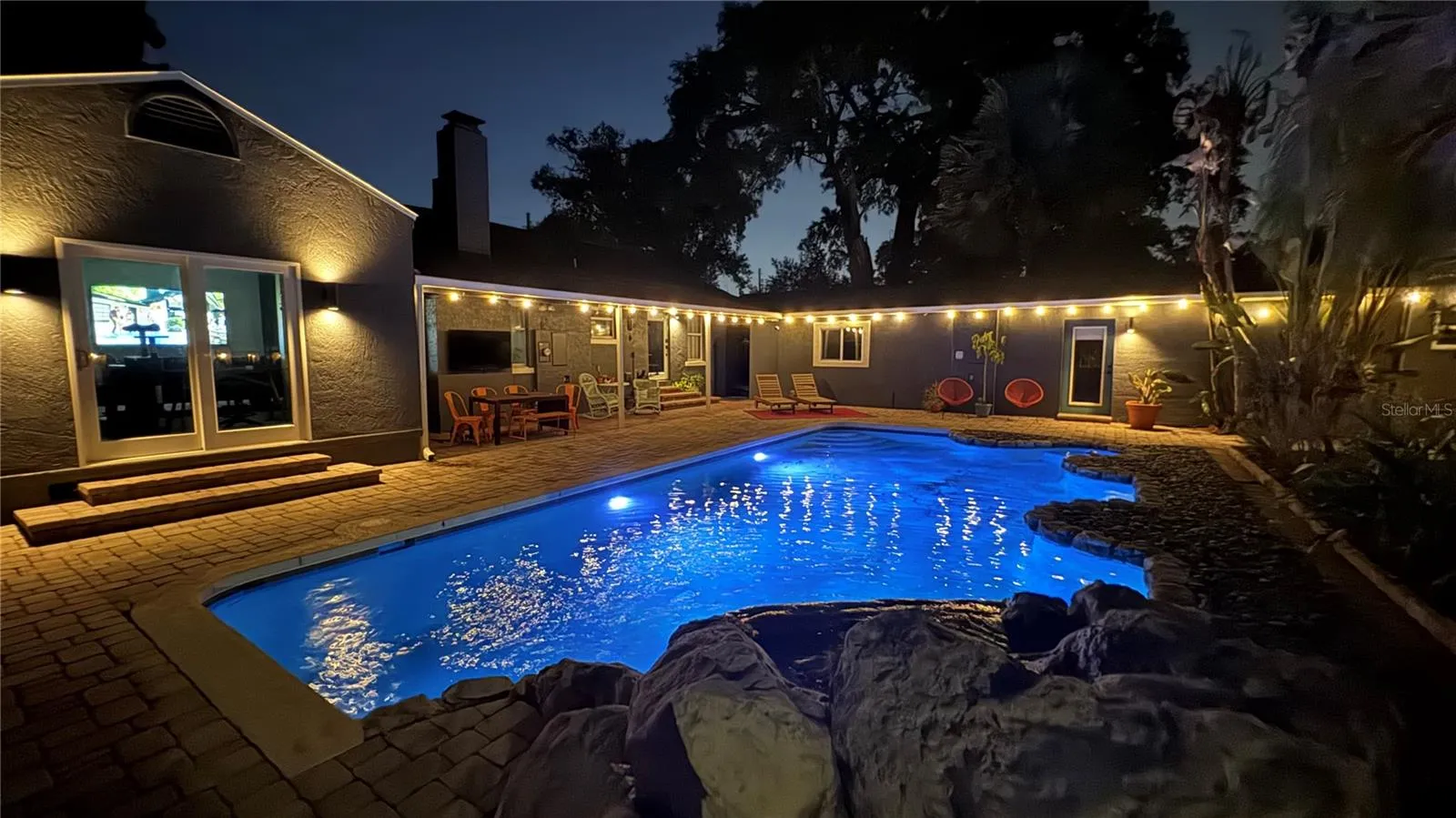 Night Pool View