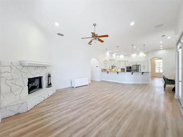 Open Family Room and Kitchen