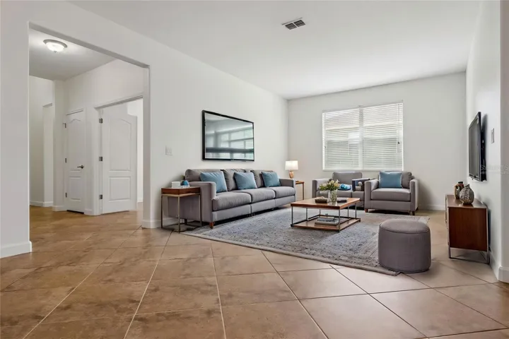 Virtually staged living room
