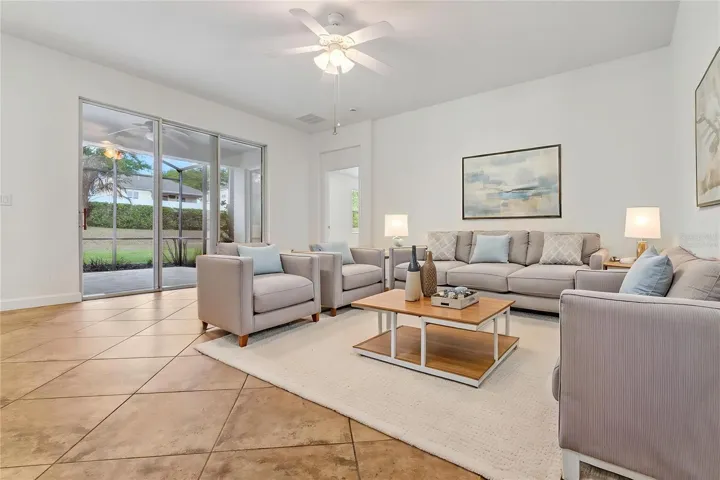 Virtually staged family room