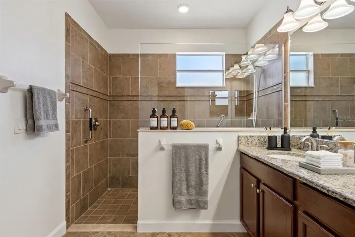 Virtually staged primary bathroom