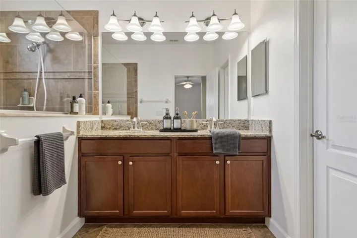 Virtually staged primary bathroom