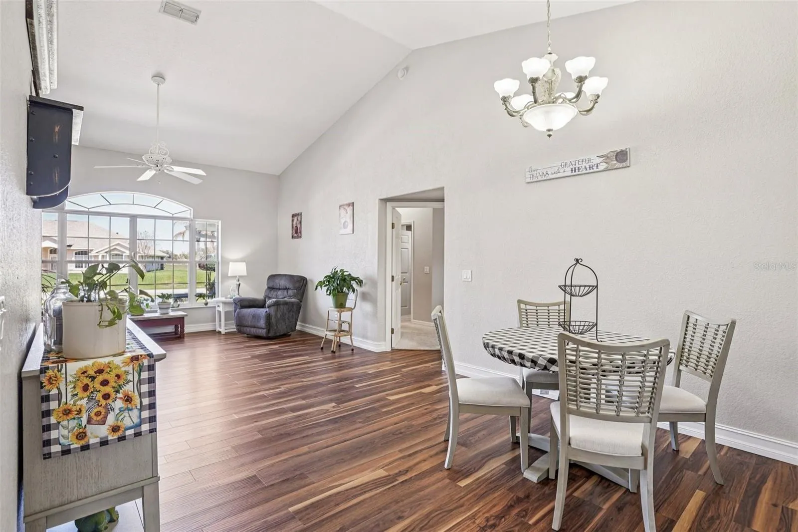 Living room and dining room