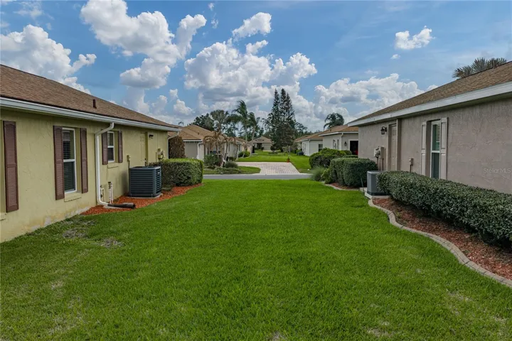 The side yard is the buffer between the homes.