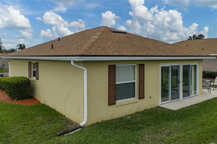 The rear of the home.
