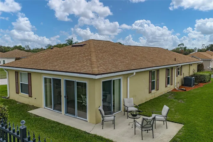 The enclosed lanai dominates the rear of the home.