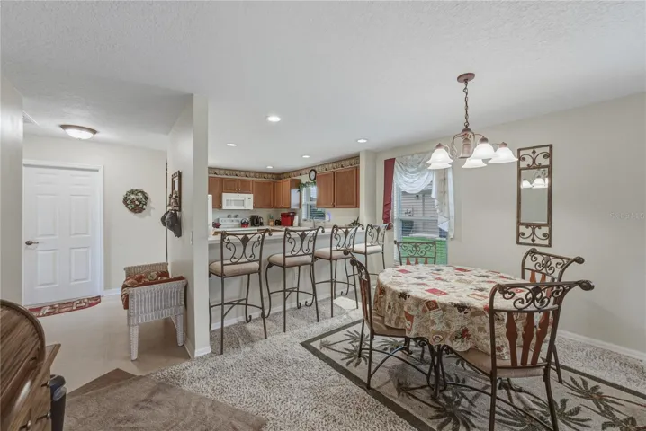 The dining area of the combination living and dining room.