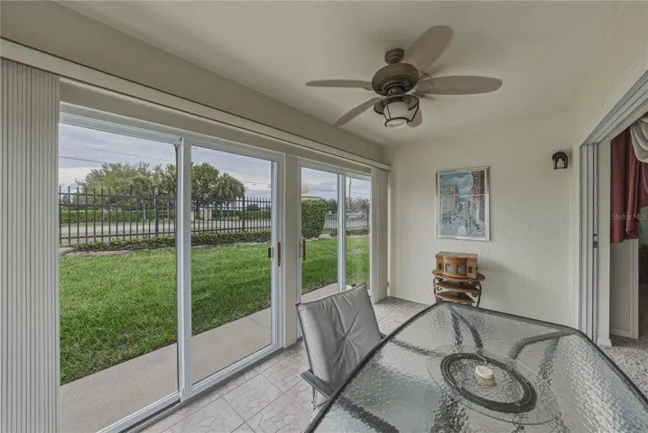 The sliders that enclose the lanai allow great natural light while lowering outside distractions.