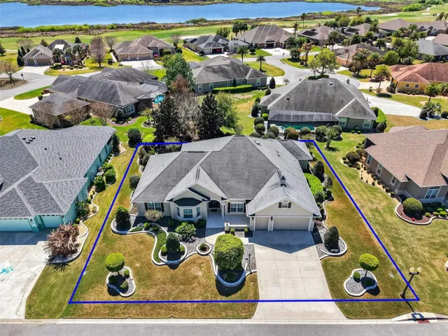 Aerial Front Elevation with Property Lines