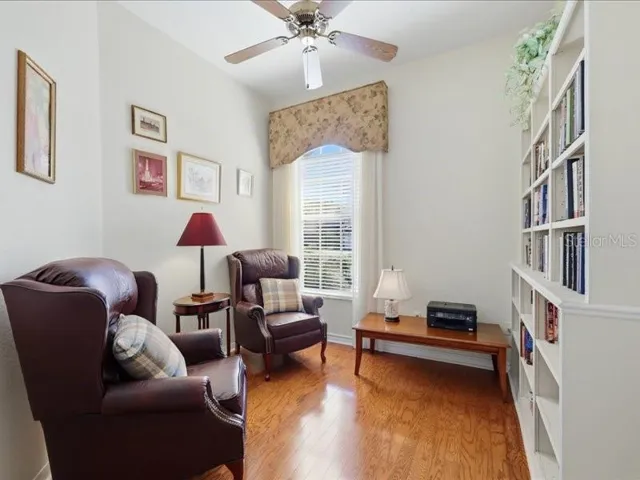 Office with  built-in shelving