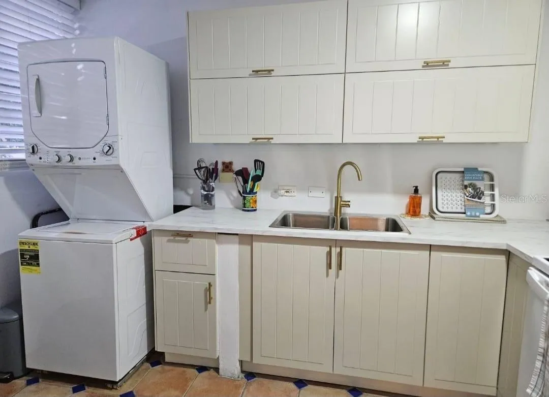 Kitchen with laundry view
