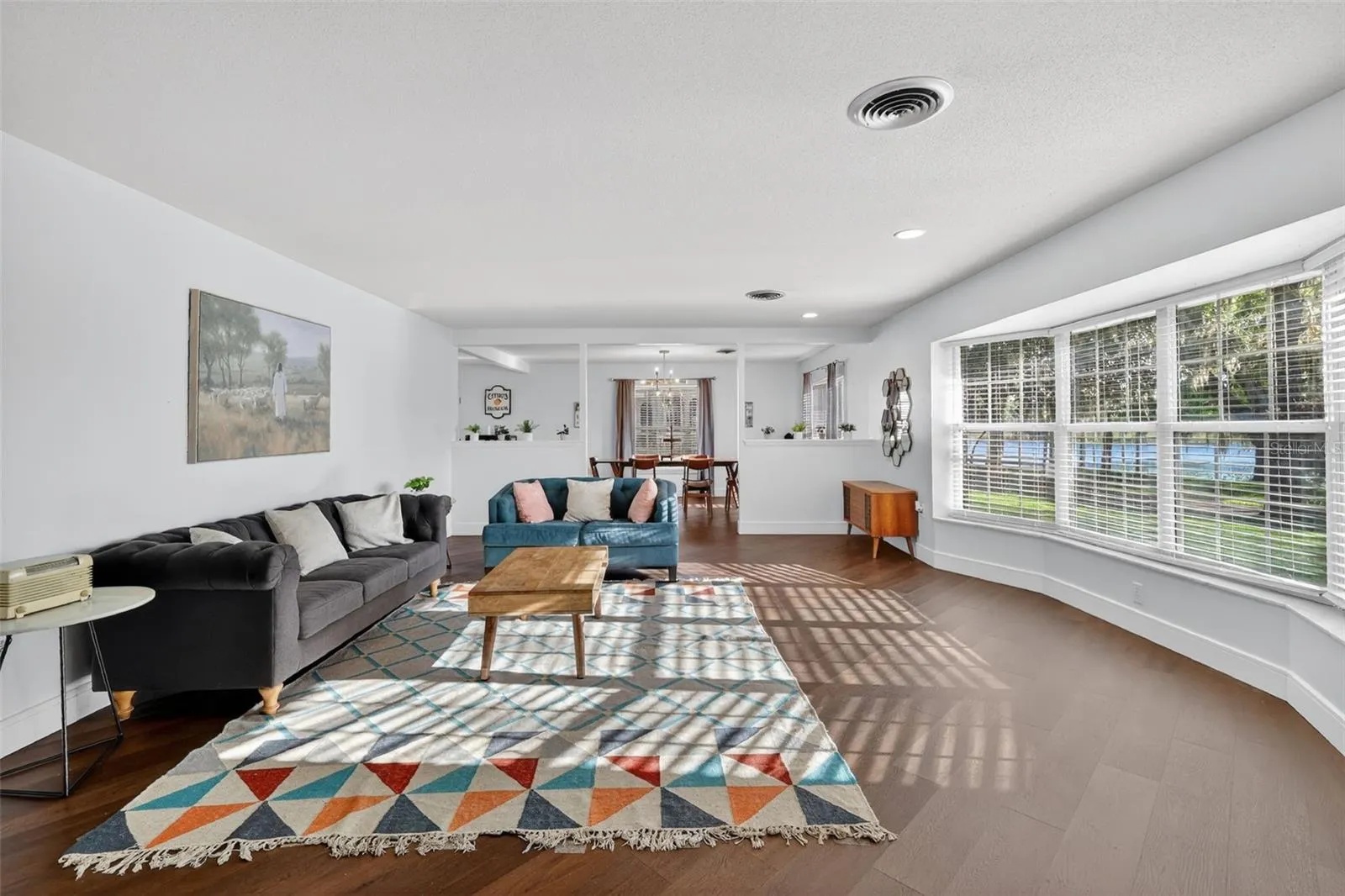 Front living room with view of lake