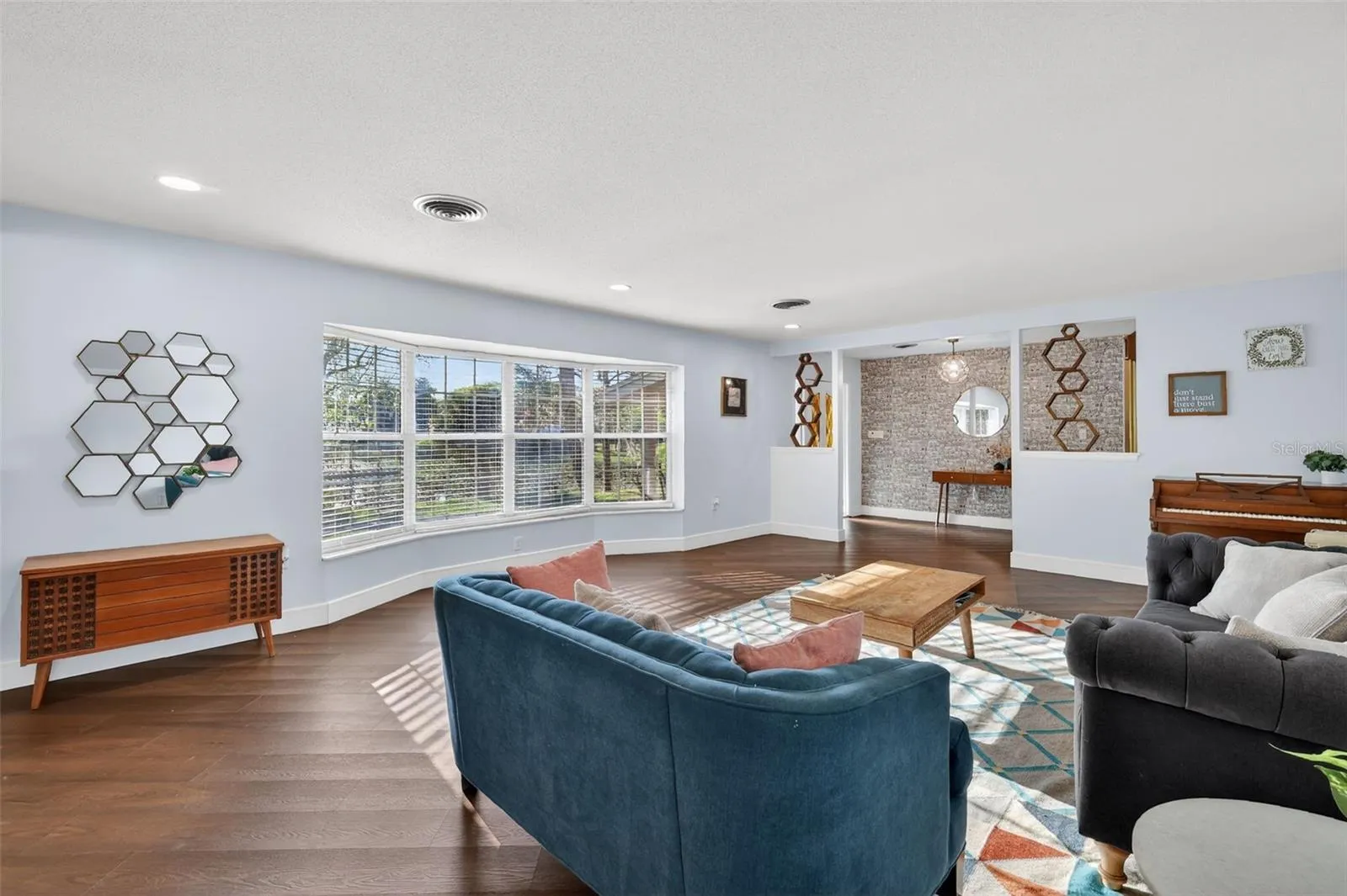 Front living room with view of lake