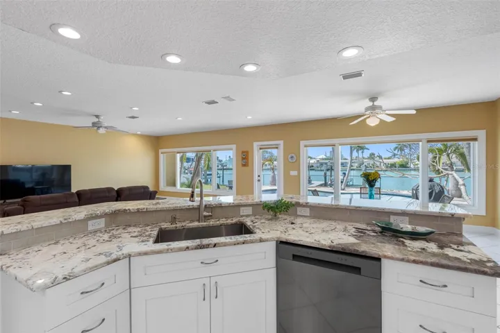 Kitchen is open to visiting with family and friends.