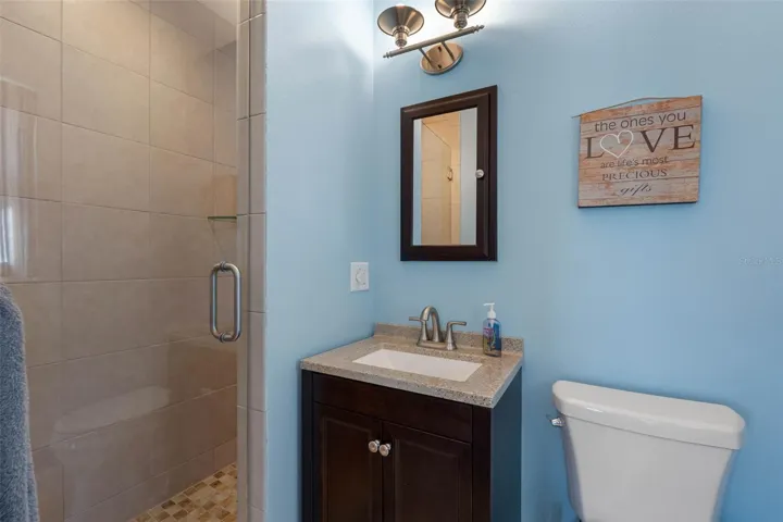 Ensuite bath with walk-in shower.