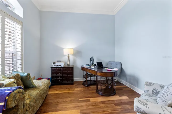 THE FORMAL LIVING ROOM WITH FRENCH DOORS IS PERFECT FOR AN OFFICE WHICH IS HOW IT'S CURRENTLY BEING USED BUT COULD BE A PLAYROOM, WORK OUT SPACE OR BONUS ROOM