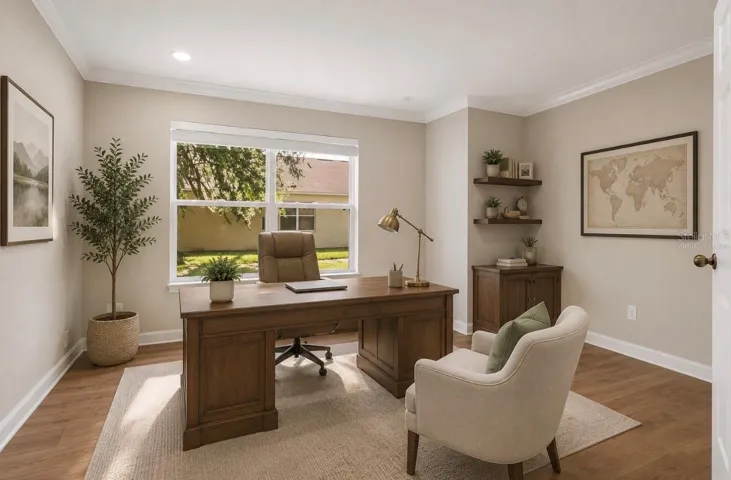 4th bedroom virtually staged as office