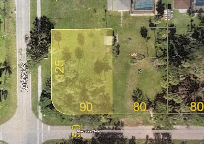 Lot #1 at the corner of 1284 Orlando Blvd and 22536 Morocco Ave.