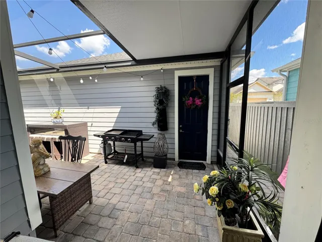 Enclosed Porch connected to 2 car garage