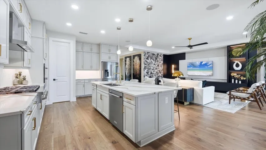 Kitchen, great room
