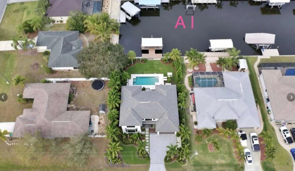 AI representation of house and dock