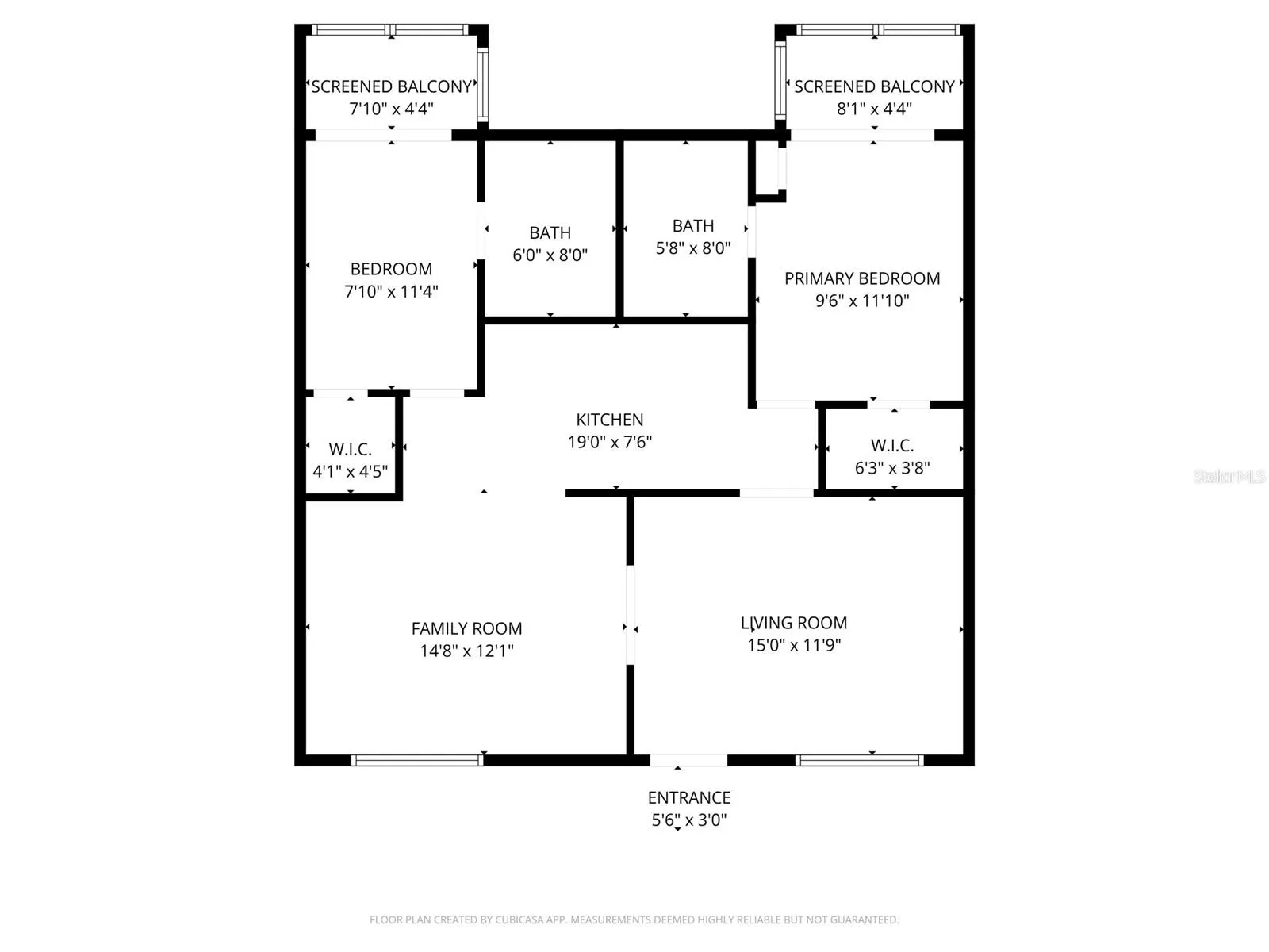 Floorplan with room measurements
