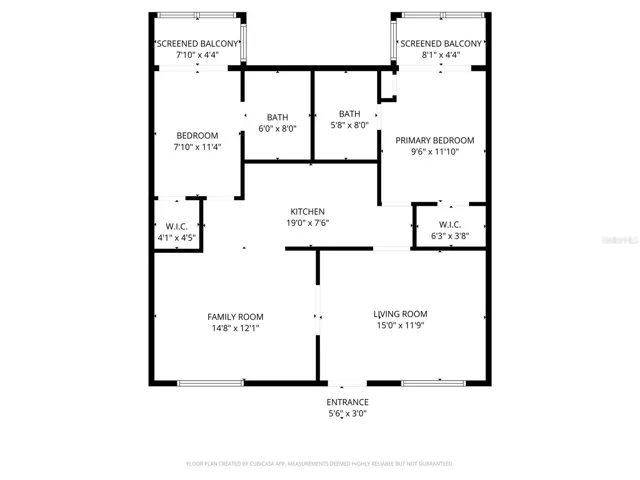 Floorplan with room measurements