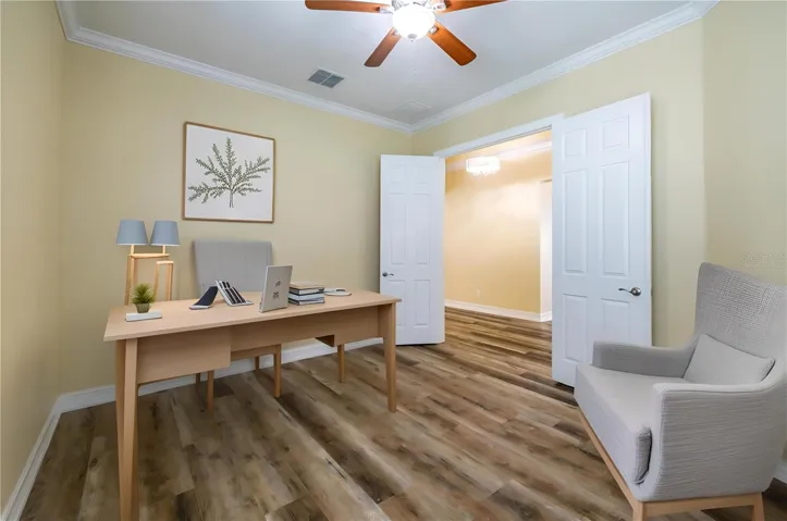 Virtually staged office/den